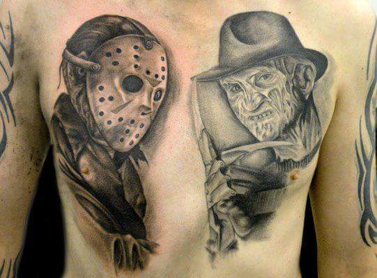 Freddie vs Jason  Movie tattoos Horror tattoo Horror movie tattoos